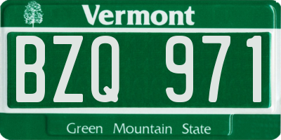 VT license plate BZQ971