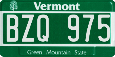 VT license plate BZQ975