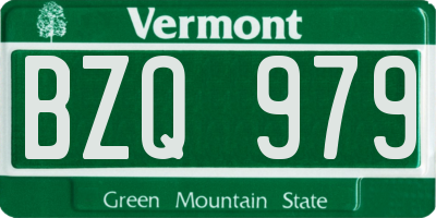 VT license plate BZQ979