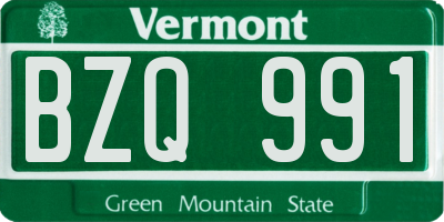 VT license plate BZQ991