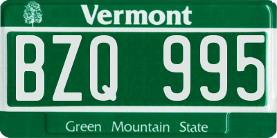 VT license plate BZQ995