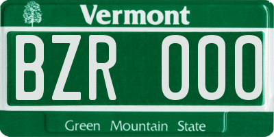 VT license plate BZR000