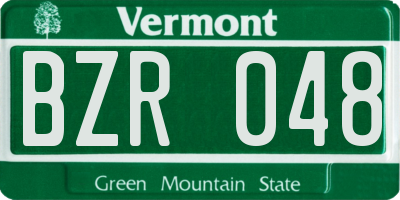 VT license plate BZR048