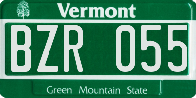 VT license plate BZR055
