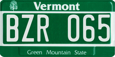 VT license plate BZR065