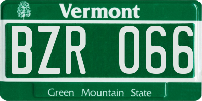 VT license plate BZR066