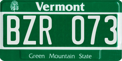 VT license plate BZR073