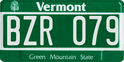 VT license plate BZR079