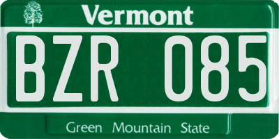 VT license plate BZR085