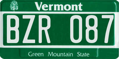 VT license plate BZR087