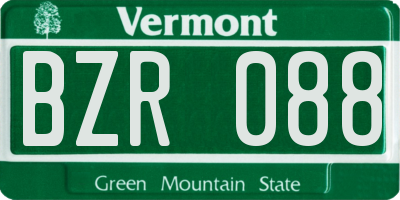 VT license plate BZR088