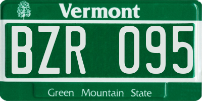 VT license plate BZR095