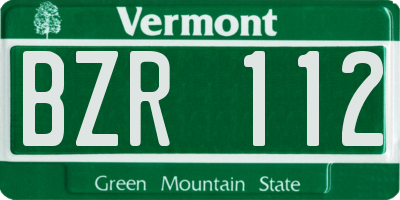 VT license plate BZR112