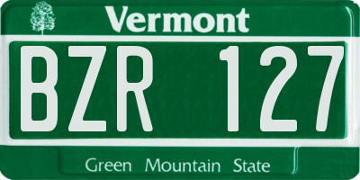 VT license plate BZR127