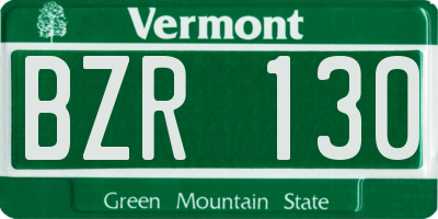 VT license plate BZR130