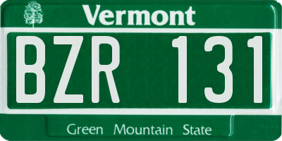 VT license plate BZR131