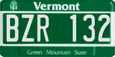 VT license plate BZR132