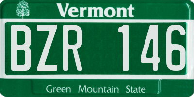 VT license plate BZR146