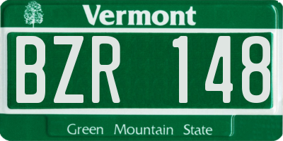 VT license plate BZR148
