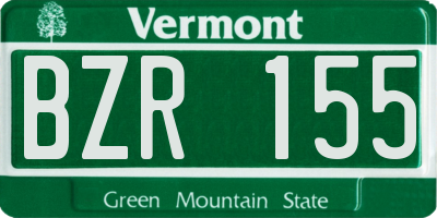 VT license plate BZR155