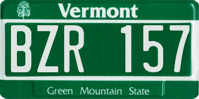 VT license plate BZR157