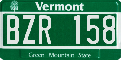 VT license plate BZR158