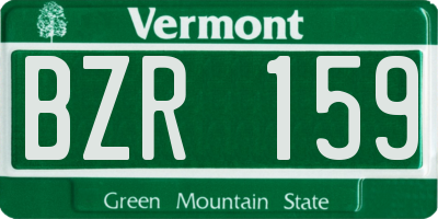 VT license plate BZR159