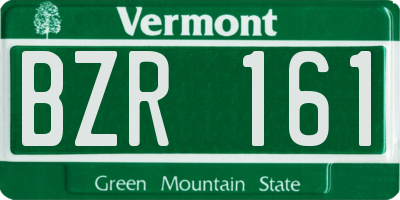 VT license plate BZR161