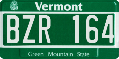 VT license plate BZR164