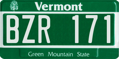 VT license plate BZR171