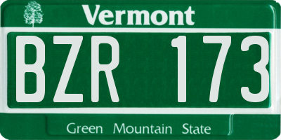 VT license plate BZR173