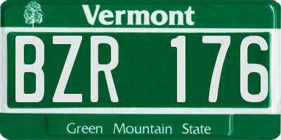 VT license plate BZR176