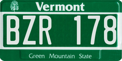 VT license plate BZR178
