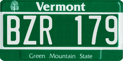 VT license plate BZR179