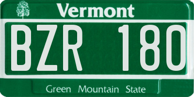 VT license plate BZR180