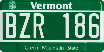 VT license plate BZR186