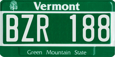 VT license plate BZR188