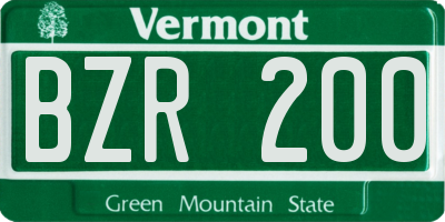VT license plate BZR200