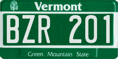 VT license plate BZR201