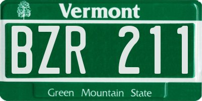 VT license plate BZR211