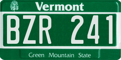 VT license plate BZR241