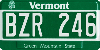 VT license plate BZR246