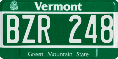VT license plate BZR248