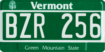 VT license plate BZR256
