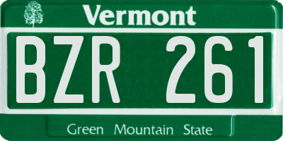 VT license plate BZR261