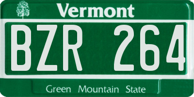 VT license plate BZR264