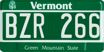 VT license plate BZR266