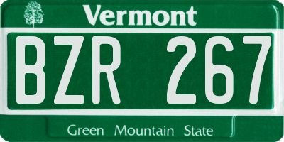 VT license plate BZR267