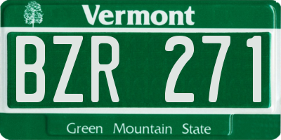 VT license plate BZR271