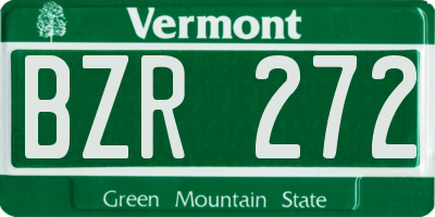 VT license plate BZR272